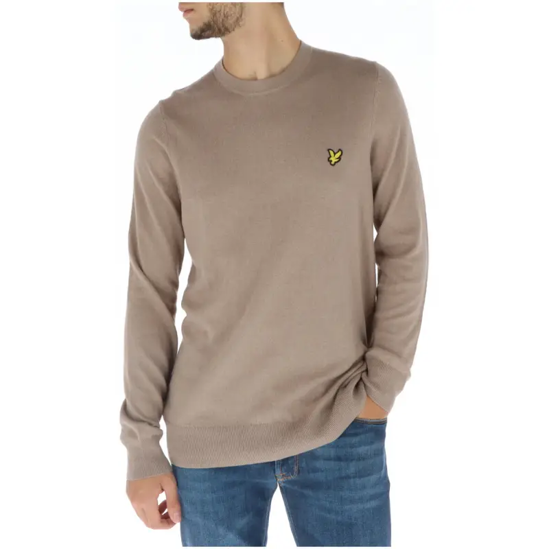 Maglia Uomo Lyle & Scott Girocollo Lana Merino e Cotone Nera - beige-1 / S