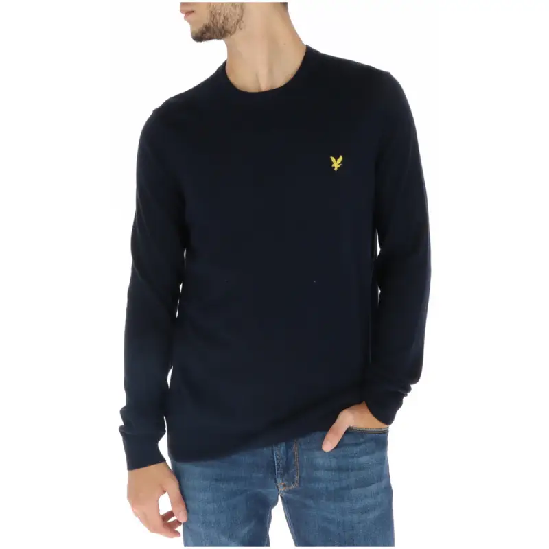 Maglia Uomo Lyle & Scott Girocollo Lana Merino e Cotone Nera - blue / S