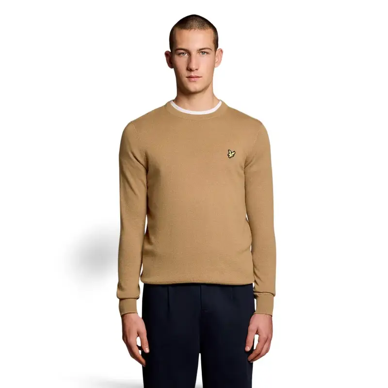 Maglione in cotone merino con scollo rotondo Lyle & Scott