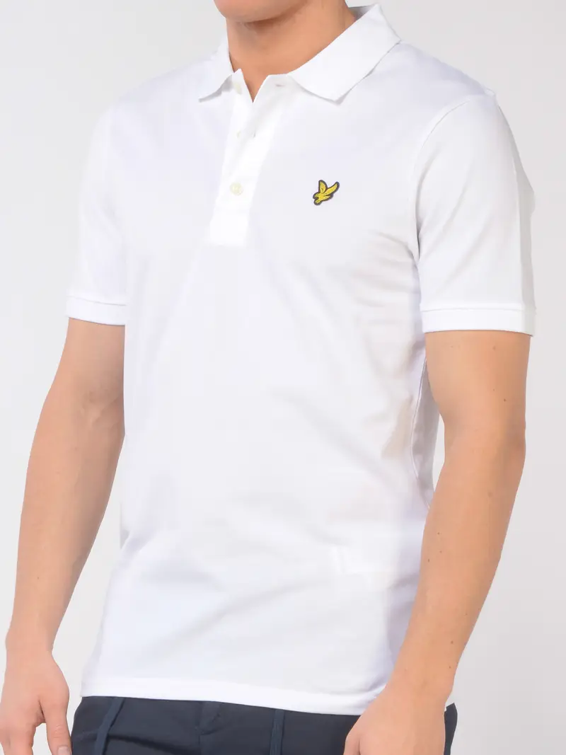 polo da uomo Lyle&Scott in piquet con logo Bianco