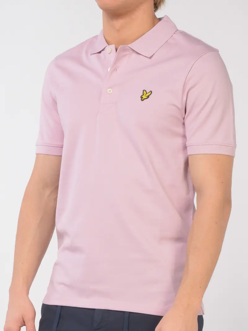 polo da uomo Lyle&Scott in piquet con logo Rosa