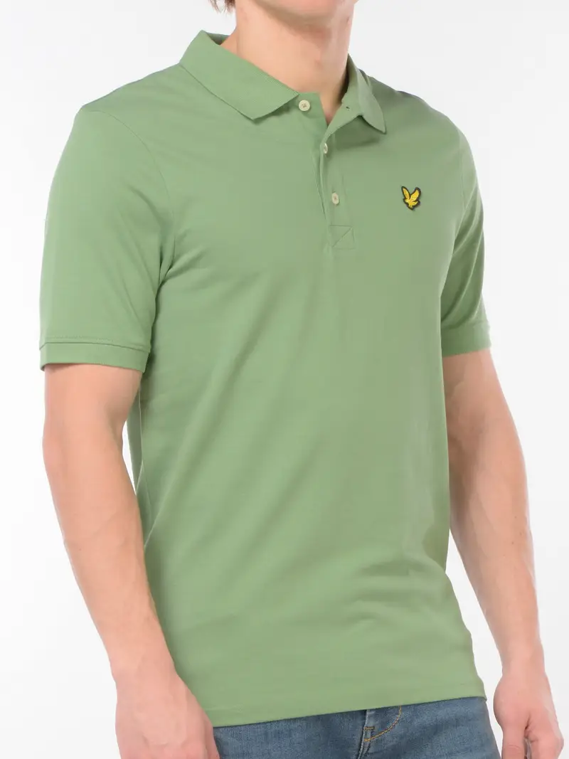 polo da uomo Lyle&Scott in piquet con logo Verde