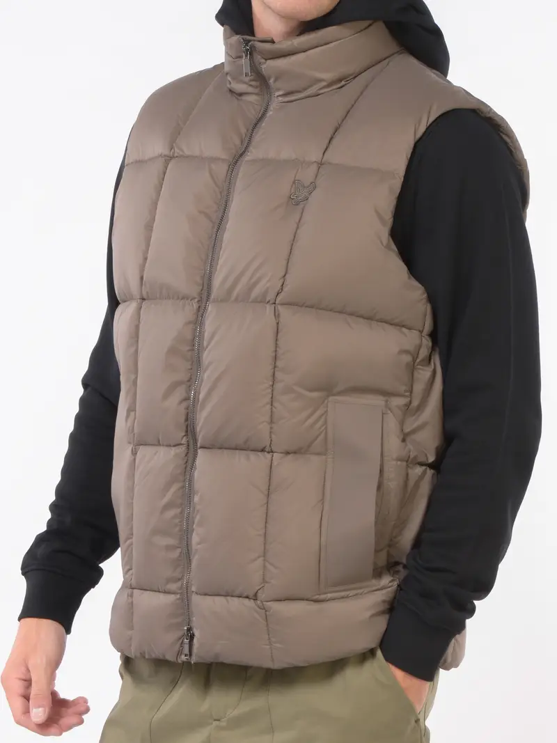 smanicato da uomo Lyle&Scott imbottito con logo Grigio