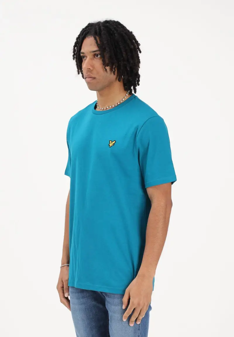 T-shirt a manica corta turchese da uomo