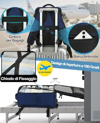 LYNXCHER Zaino da viaggio Donna Blu 2518499 miniatura 3