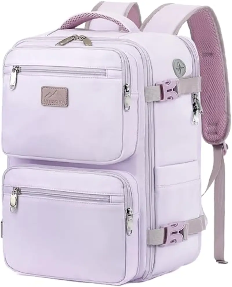 LYNXCHER Zaino Ryanair 40x20x25 da Viaggio Sottovuoto Aereo Bagaglio a Mano 20L per Uomo e Donna Borsa da Cabina 14 Pollici Porta PC Violetta Chiara