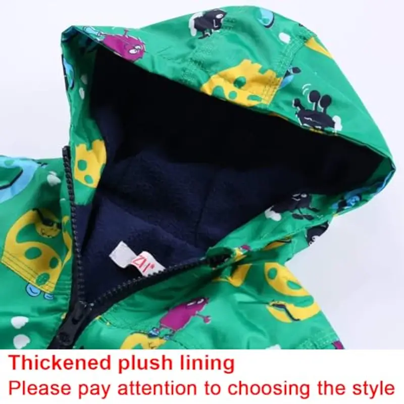 LZH Bambini Impermeabile Ragazzi Giacca con Cappuccio Dinosauro Cappotto + Pantaloni Set miniatura 3
