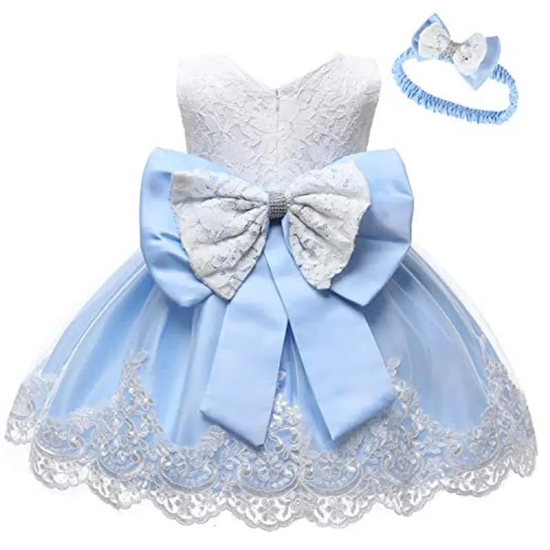 LZH Vestito da Ragazza per Bambina Abito da Battesimo da Principessa per Matrimoni Sposa Compleanno