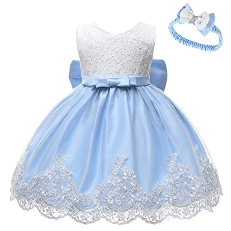LZH Vestito da Ragazza per Bambina Abito da Battesimo da Principessa per Matrimoni Sposa Compleanno miniatura 2