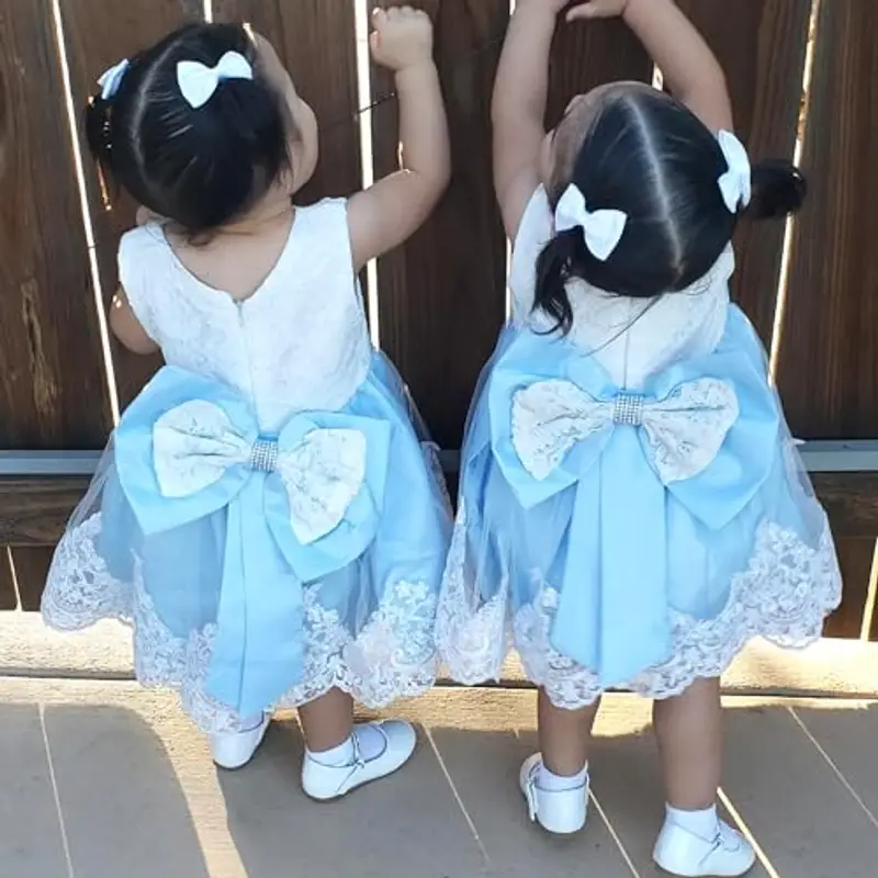 LZH Vestito da Ragazza per Bambina Abito da Battesimo da Principessa per Matrimoni Sposa Compleanno miniatura 3