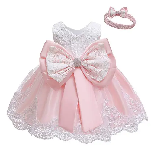LZH Vestito da Ragazza per Bambina Abito da Battesimo da Principessa per Matrimoni Sposa Compleanno