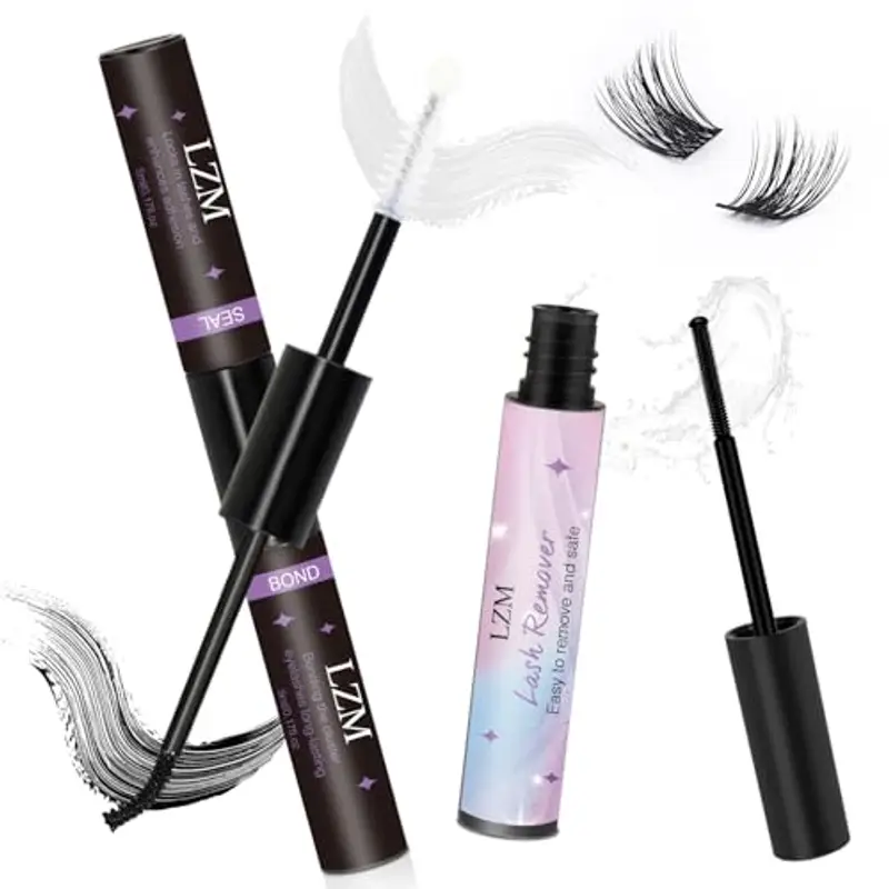 LZM Colla Ciglia Finte Ciuffetti - Tenuta Forte 2in1 A Lunga Durata Colla Per Ciglia Finte Facile Da Usare Lash