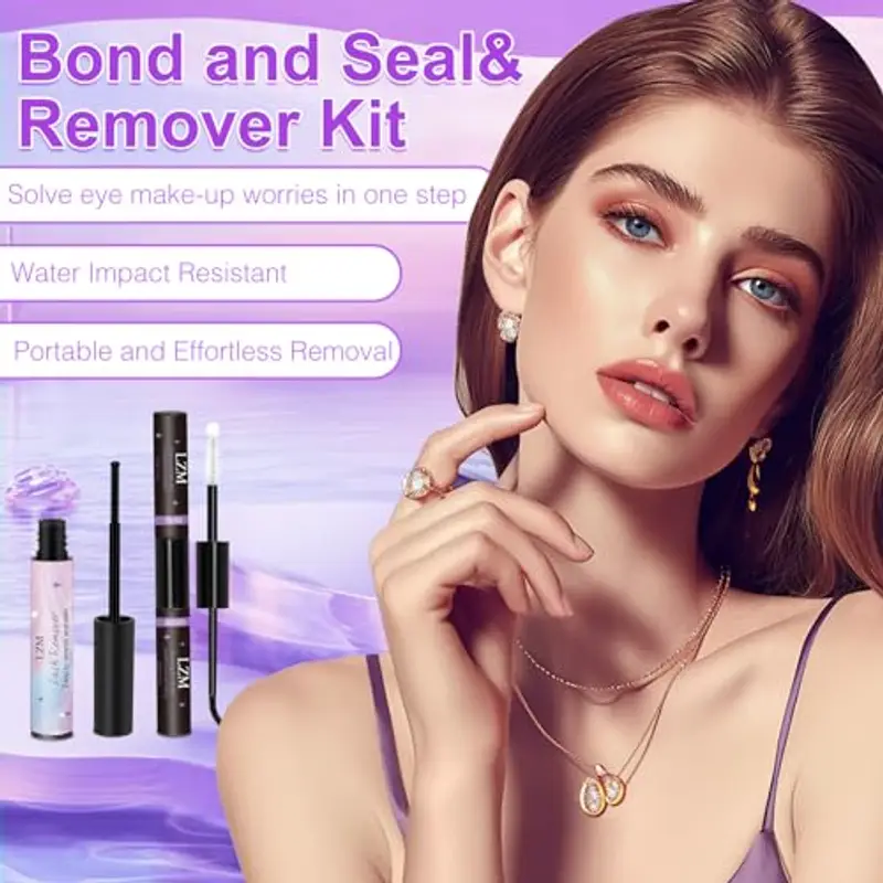 LZM Colla Ciglia Finte Ciuffetti - Tenuta Forte 2in1 A Lunga Durata Colla Per Ciglia Finte Facile Da Usare Lash miniatura 3