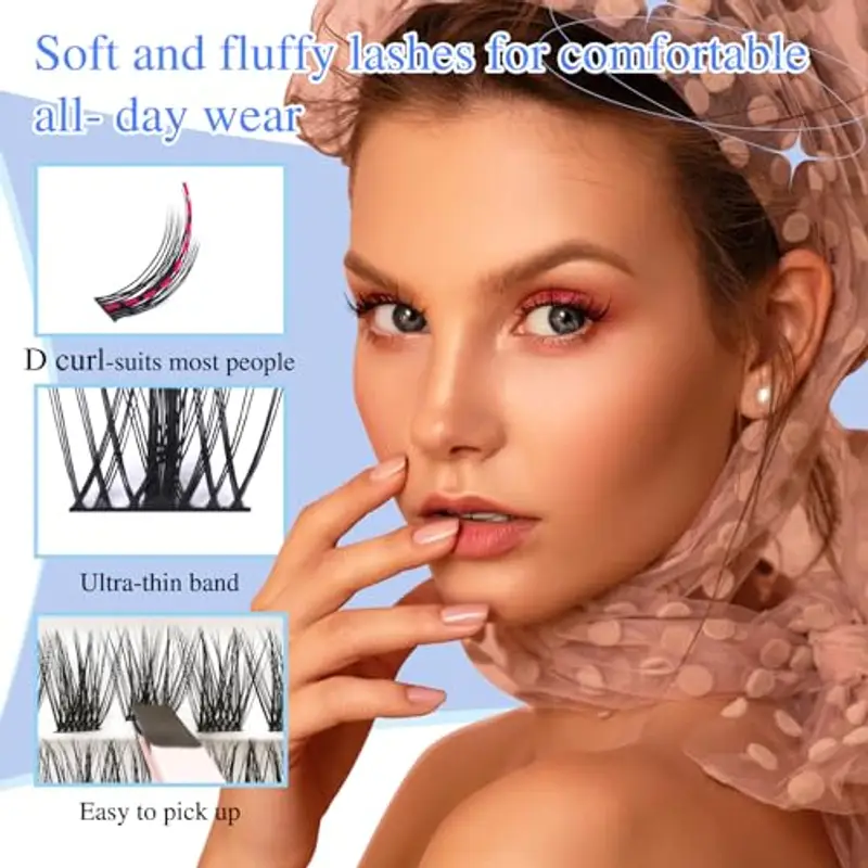 LZM Kit Extension Ciglia 168pcs Ciglia Finte Ciuffetti D Curl 8-16mm Manga Ciglia Finte Naturali Con Lash Bond and Seal miniatura 3