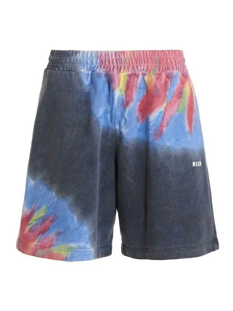 . Bermuda tie dye con stampa logo Multicolore