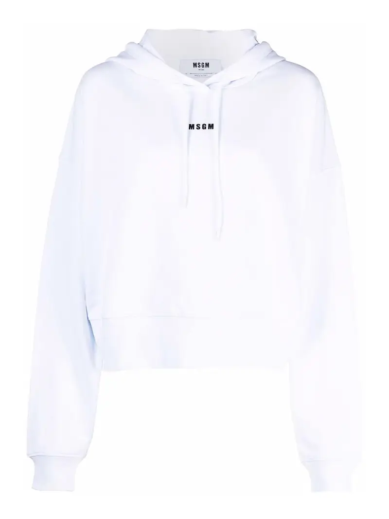 . felpa con cappuccio con logo ped Bianco