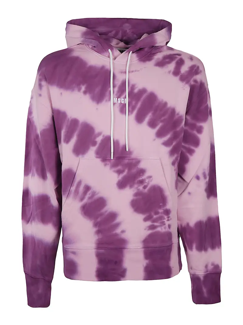 . Felpa tie-dye con ricamo logo Viola