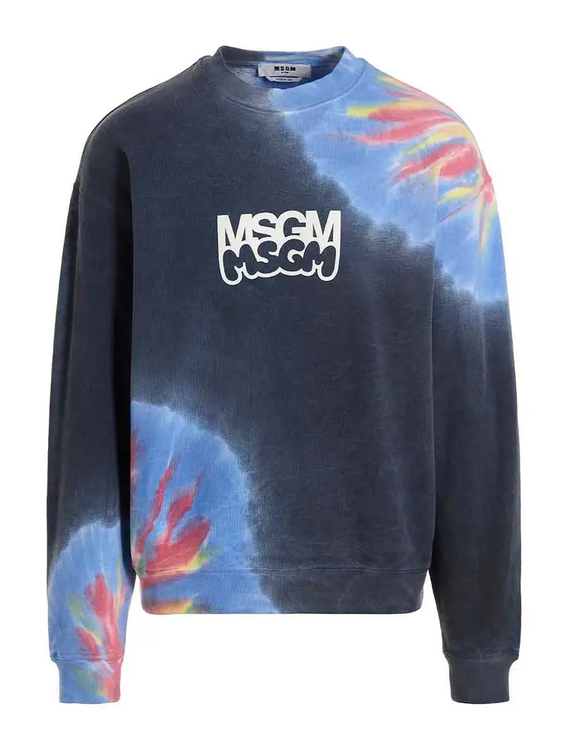 . Felpa tie dye con stampa logo di burro studio Multicolore