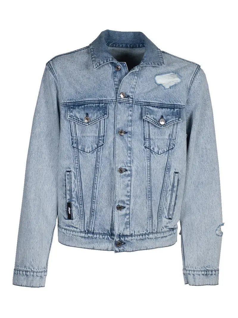 . Giacca in marmo distrutta Blu