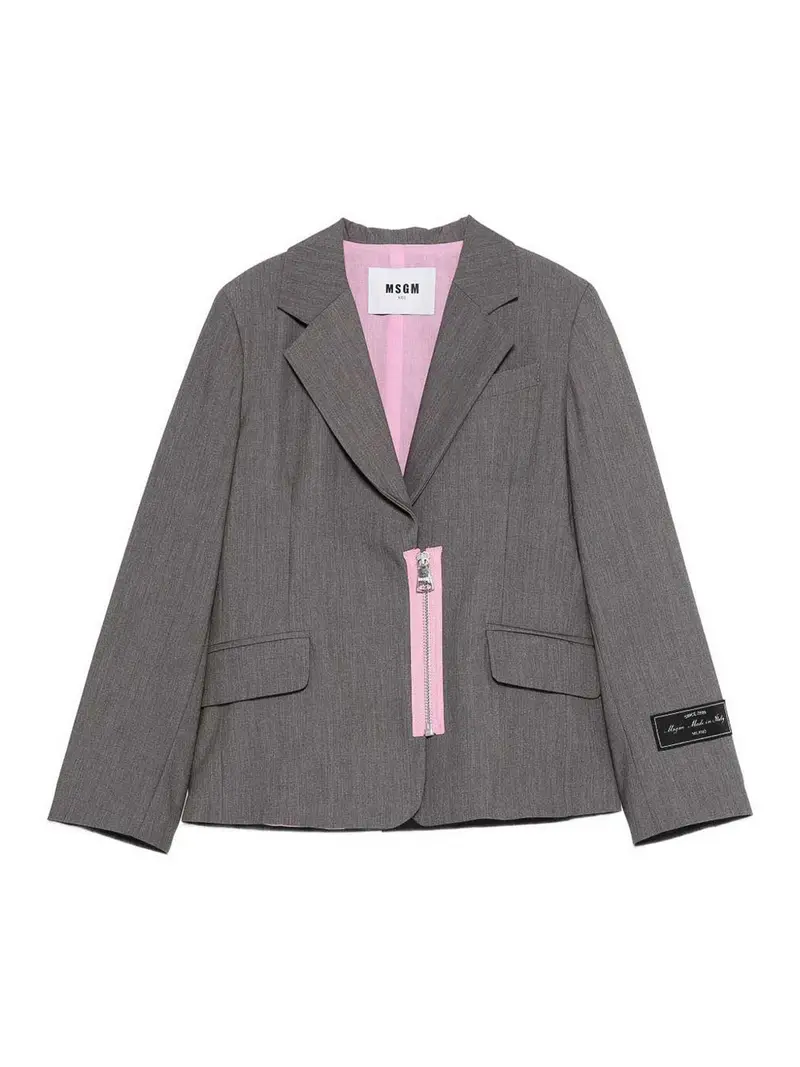 Giacca Con Zip Grigio