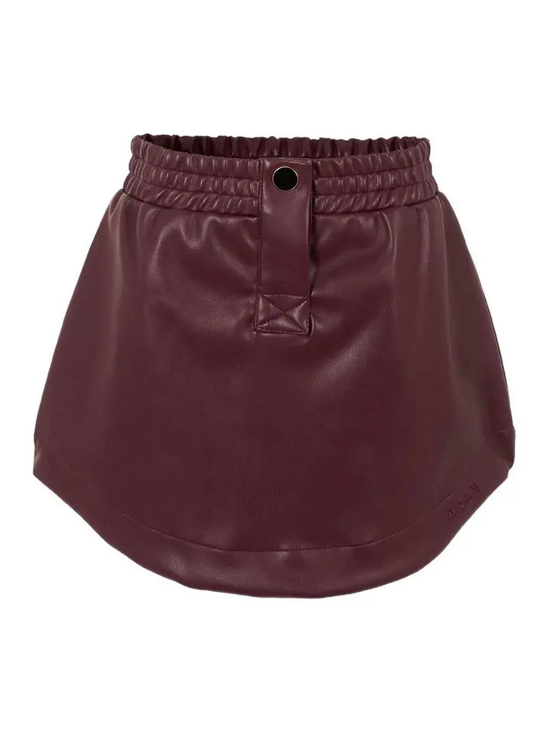 Gonna Con Vita Elasticizzata Rosso Scuro