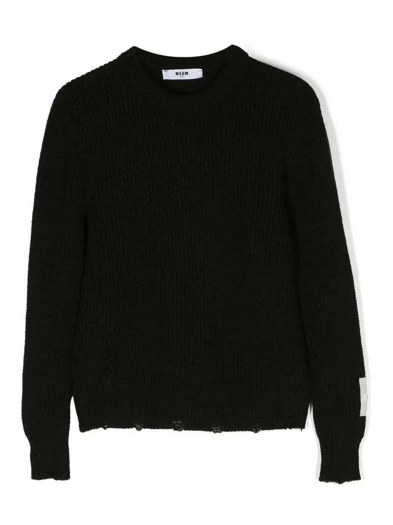Maglione in maglia waffle Nero