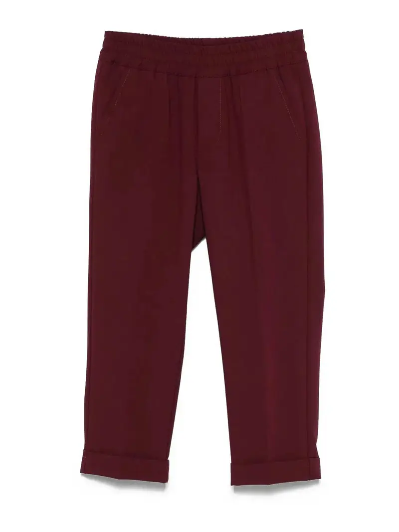 Pantalone Con Logo Rosso Scuro
