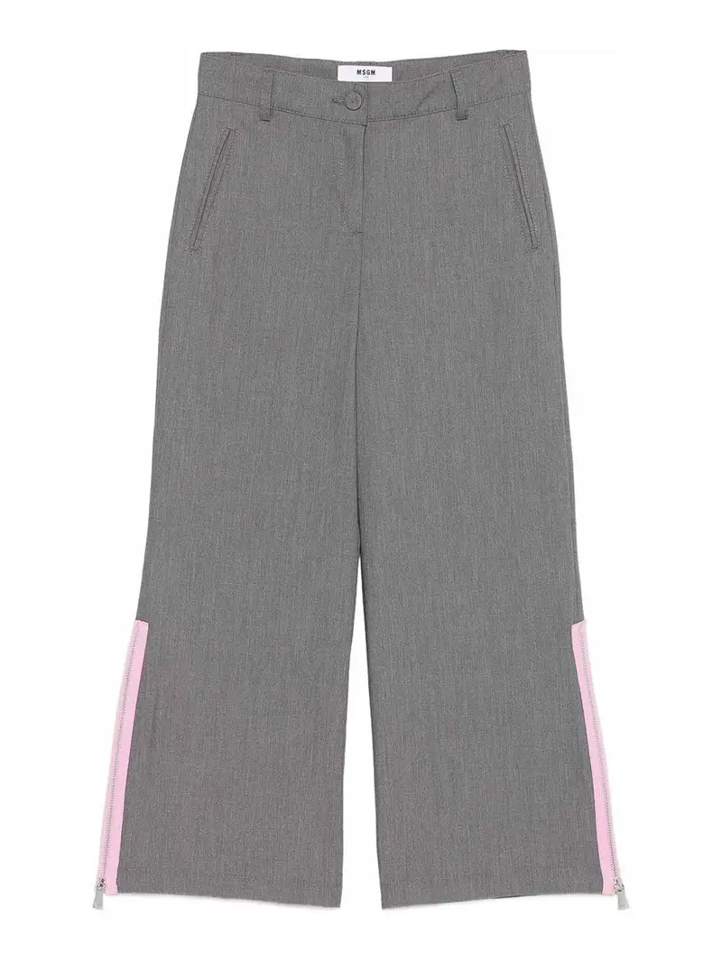 Pantaloni Con Zip Laterale Grigio
