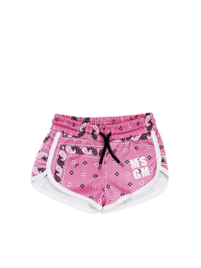 Shorts rosa stampa bandana