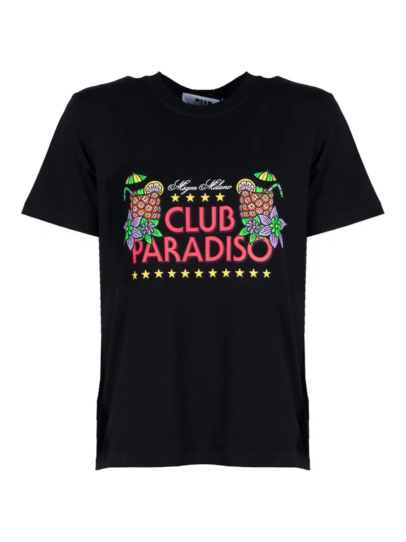 . Maglietta Msgm Paradise Club Nero