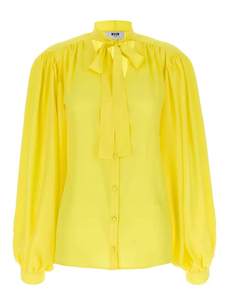 Papillon per camicia in misto seta Giallo