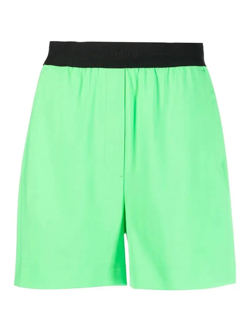 Shorts Msgm con logo in vita Verde