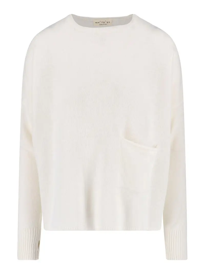 Maglia In Lana Vergine E Cashmere Bianco