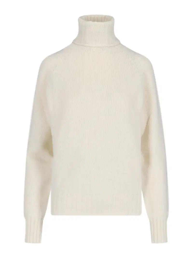 Maglione A Collo Alto Bianco