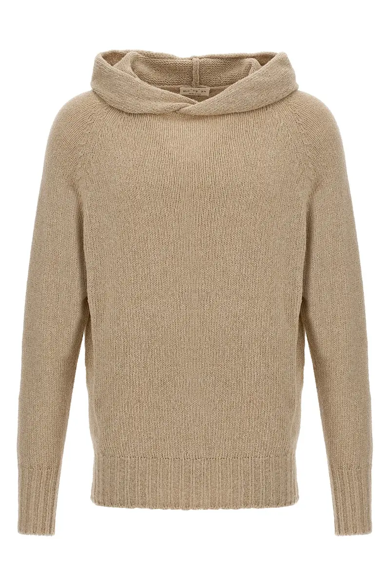 Maglione Con Cappuccio Beige