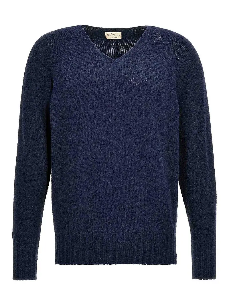 Maglione con scollo a V Blu