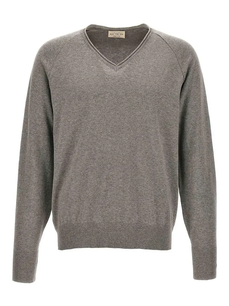 Maglione con scollo a V Grigio
