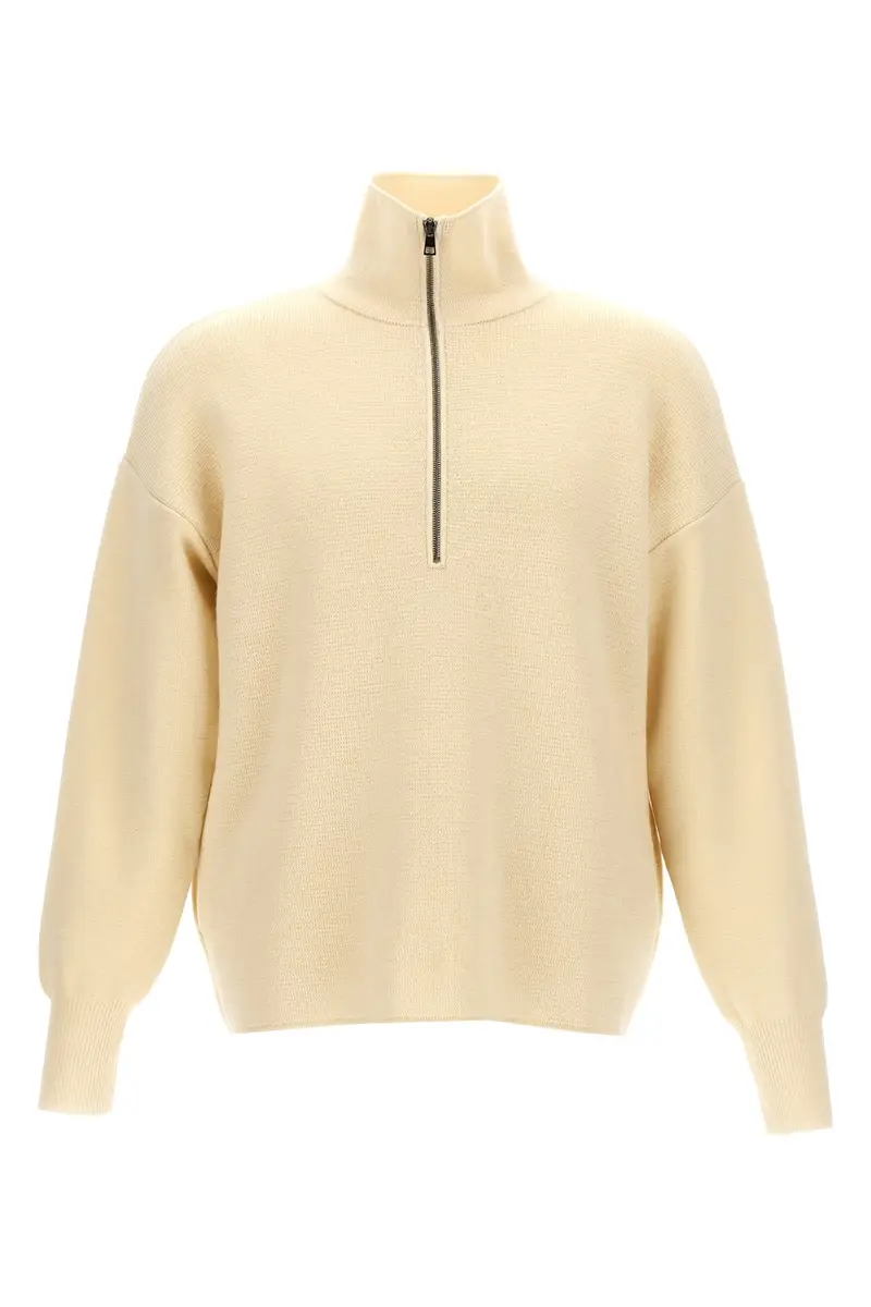 Maglione Half Zip Bianco