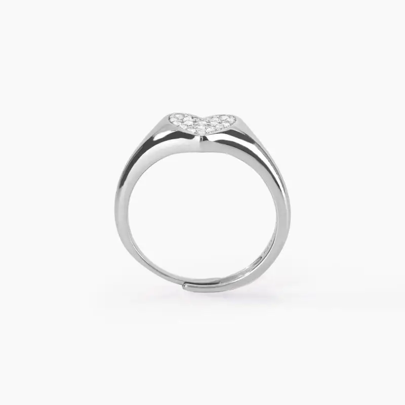 Anello Chevalier Regolabile Cuore E Pavé Di Zirconi Chevalier - Mabina miniatura 2