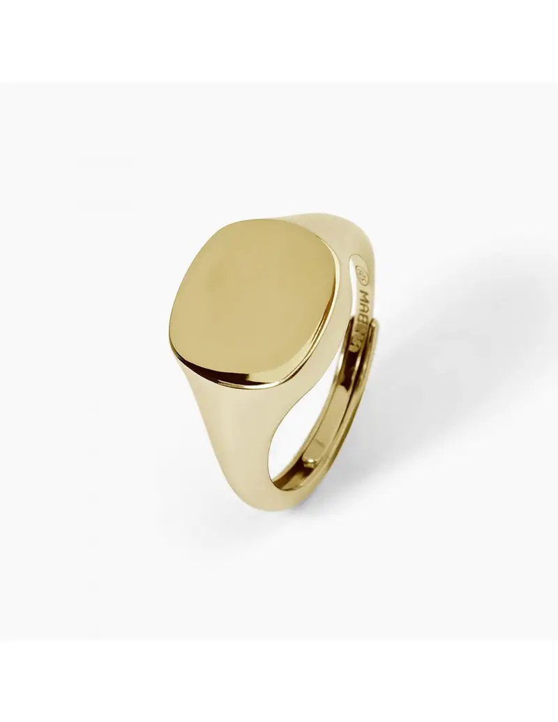 Anello regolabile chevalier MABINA 523375 in argento dorato forma quadrata