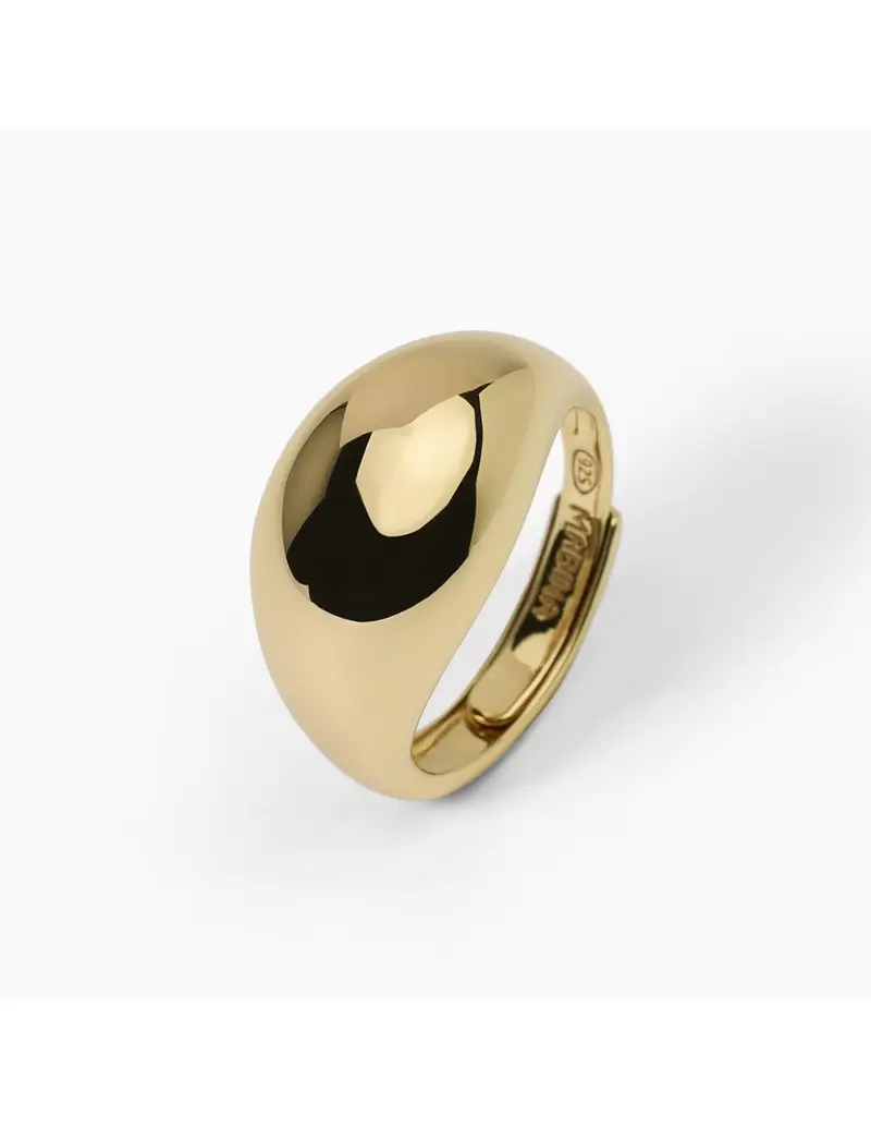 Anello regolabile chevalier MABINA 523378 in argento dorato forma bombata
