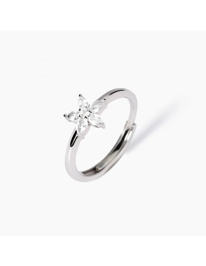 Anello regolabile MABINA Incantesimo 523440 in argento 925 con fiore