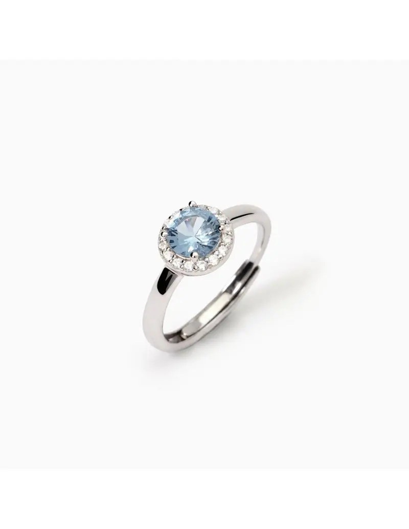Anello regolabile MABINA Revival 523417 in argento 925 con acquamarina sintetica