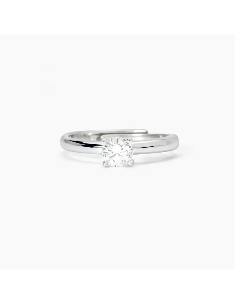 Anello regolabile MABINA Solitaire 523396 in argento con cristallo 5,5 mm