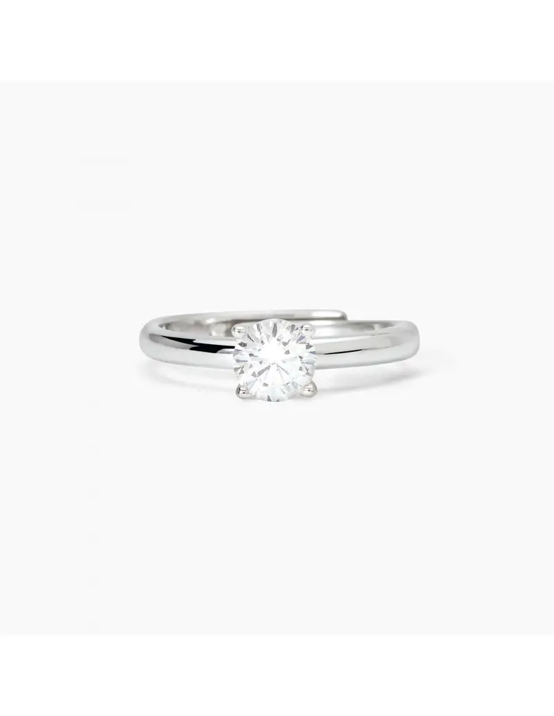 Anello regolabile MABINA Solitaire 523397 in argento con cristallo 6,5 mm