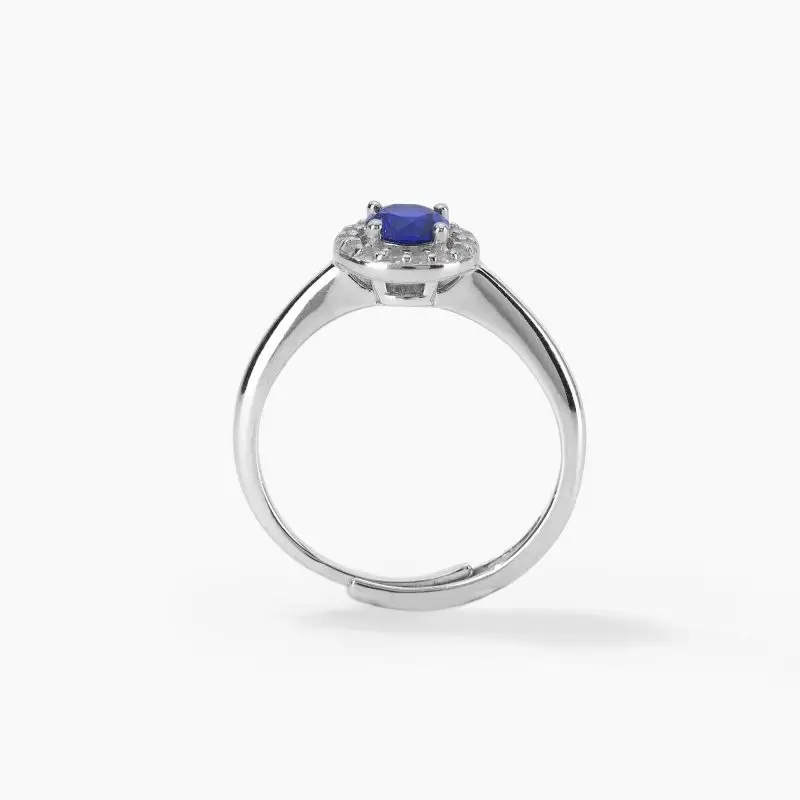 Anello Revival - Anello In Argento Con Zaffiro Sintetico - Mabina miniatura 2