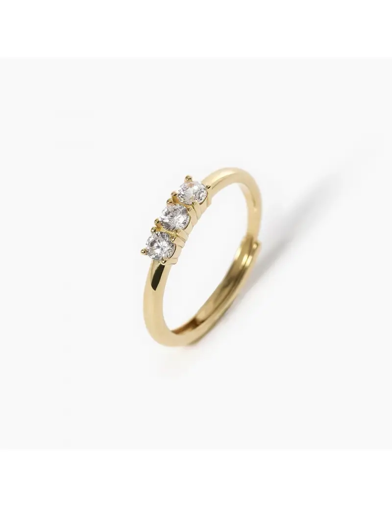 Anello trilogy regolabile MABINA 3-Chic 523252 in argento 925 placcato oro