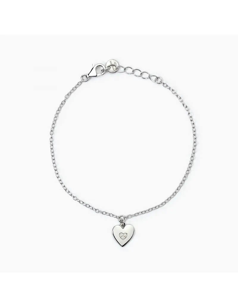 Bracciale bambina MABINA TVB 533778 in argento con ciondolo cuoricino e cristalli