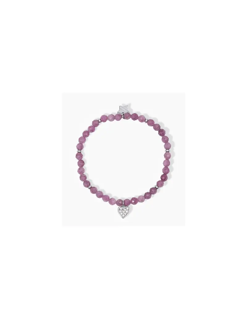 Bracciale elastico Bambina MABINA in argento 925 e Tormalina 533684 Cuore