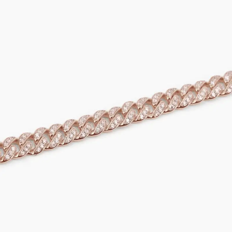 Bracciale Groumette In Argento Placcato Oro Rosa 18K - Mabina miniatura 2
